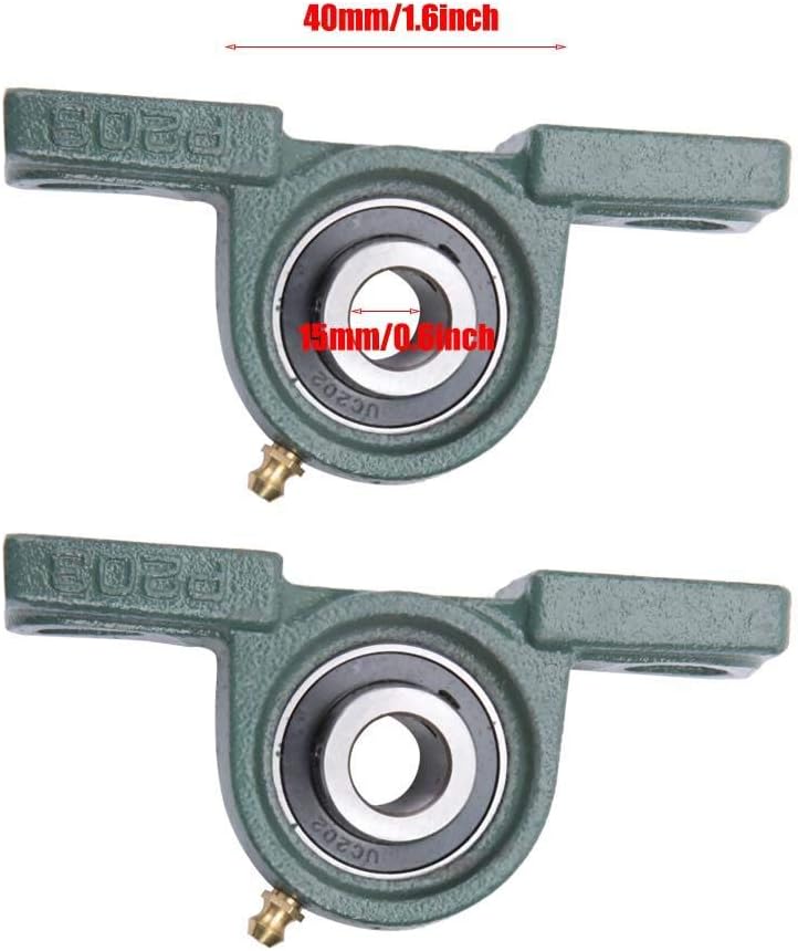 2Pcs UCP202 Pillow Block Bearing Solid Cast Iron Base Ball Mount Self-Alignment Cast Housing OD 40mm ID 15mm - Image 4