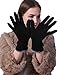 Women Winter Gloves Touch Screen Thick Warm Windproof Adult Hand Outdoor Mittens Gloves black (Fleece Lining) (BLACK)