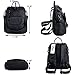 UTO Women Backpack Purse PU Washed Leather Ladies Rucksack Shoulder Bag, Black