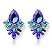 Bestpriceam Fashion Women Lady Rhinestone Crystal Drop Alloy Ear Studs Earrings (Blue)