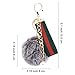 ygmoner Faux Fox Fur Pom Pom Keychain Car Bag Purse Charm Gold Ring Fluffy Fur Ball (Gray)