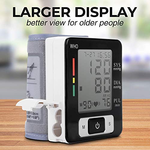 Blood Pressure Monitor, Fully Automatic Accurate Wrist Blood Pressure Monitor with Wristband Automatic Wrist Electronic Blood Pressure Monitor Black