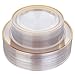 IOOOOO 96 Pcs Plastic Gold Plates, Gold Disposable Plates Includes: 48 Dinner Plates 10.25