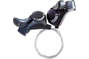 Auto-plaza Pair of Bicycle Cycling Gear Shift Lever TX30-7 Split Finger Manual Transmission Bike Gear Shifter Accessories for
