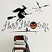 DNVEN 27 inches x 19 inches Happy Halloween Pumpkins Spooky Cemetery Witch and Bats Tomb Wall Decals Window Stickers Halloween Decorations for Kids Rooms Nursery Halloween Party
