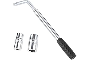 TSUGAMI Car Telescoping Lug Nut Wrench, Extendable Chrome Steel Vehicle Wheel Wrench Set with 17/19mm & 21/23mm CR-V Sockets,