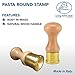 La Gondola Homemade Ravioli Stamp - Round Smooth 1.5in | Italian Pasta Making Tool for Home and Business | Brass & Natural Wood | Sturdy & Easy to Use Ravioli Stamp | Ravioli Cutter Made in Italy