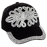 Crystal Case Women's Cotton Rhinestone Studded Paisley Baseball Cap Hat