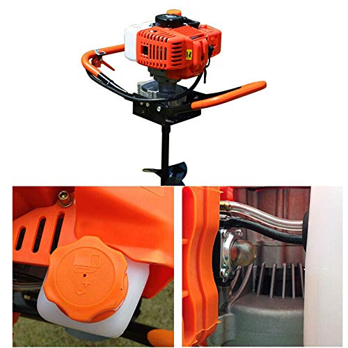 52cc Gas Powered Post Hole Digger with Three Earth Auger Drill 4"/6"/8" Bits Single Cylinder 2-stroke