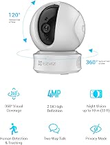 EZVIZ C6CN 4MP 2.5K Indoor Wireless Pan Tilt Pet Baby Monitor Auto Tracking view 2
