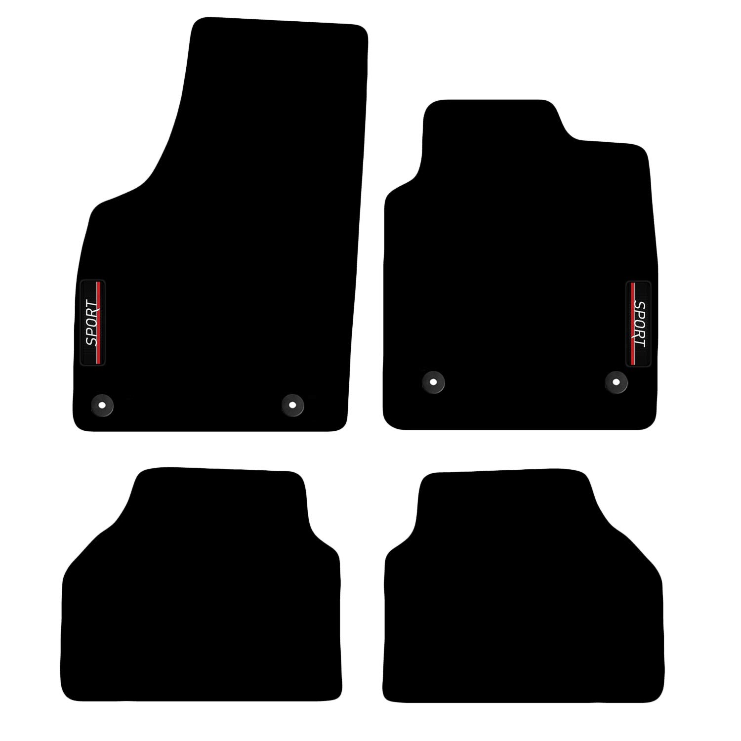 Carsio Carpet Car Mats For Vauxhall Meriva 2005 to 2010 with Sport logo Tailored Fit Floor Mat Complete Accessory Custom Fitted - All Weather, Anti-Slip Backing & Black Trim