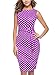 Women Pencil Dress Wear to Work Office Casual Sleeveless Knee Length Vintage Dot BK191 (6（Medium）, Purple)