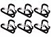 Mini Skater Brand Aluminum Alloy Spring Clip Metal Buckle, D Shaped, Flat Style, 12Pcs/Pack (Black)