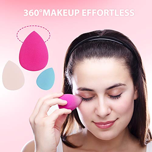Makeup Sponge Set, Terresa 9 Pack Makeup Blenders Foundation Blending Sponges, 3 Shapes Beauty Make Up Blender with Sponge Holder, Cosmetic Tools for Liquid, Powder, BB Cream and Sunscreen - Thumbnail 2
