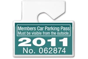 5 Pack - Clear Horizontal Vehicle Parking Permit Pass Hanger Tag Holder - Hangs from Car Rear View Mirror - by Specialist ID