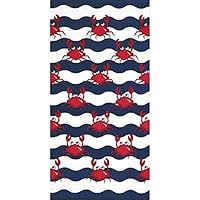 Bahia Collection by Dohler Multi Crabs Brazilian Velour Beach Towel 30x60 Inches