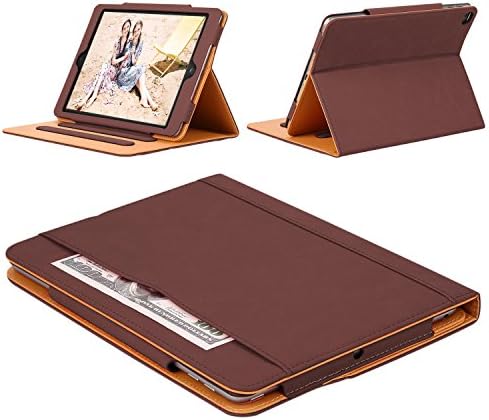 DUNNO iPad 2/3/4 Case Stand Folio Soft Leather Wallet Smart Cover Case Apple iPad 2 iPad 3 iPad 4th Gen with Retina Display (Brown)