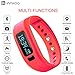 InnKoo Fitness Tracker Watch, U2 Pedometer Band Calories Counter Smart Sports Bracelet Wristband Activity and Sleep Monitor, for Women Men Kids Senior Bluetooth Sync (Red)