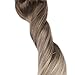 Full Shine Blonde Balayage Hair Extensions Clip in Human Hair Light Ash Brown to Double Weft Ombre Blonde Clip in Hair Extensions 18 Inch 7 Pcs 120 G