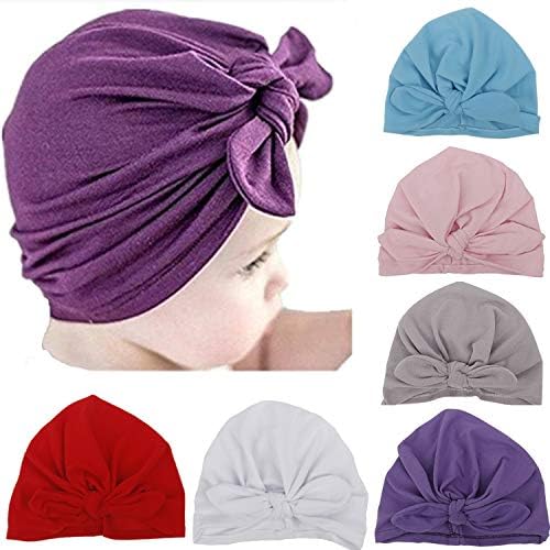 Ademoo Newborn Girls Nursery Beanie Rabbit Ears Hospital Hat (Rabbit Ears 6 Colors)