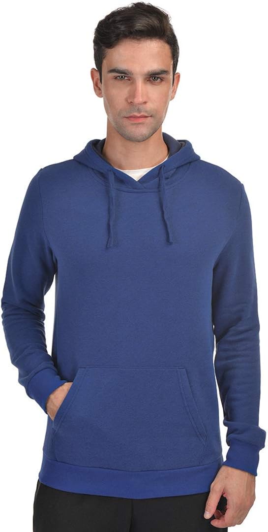 Qualidyne Men's Full Zip Fleece Hoodies Midweight Workout Thermal Sweatshirt Long-Sleeve Athletic Hooded Jacket: Clothing