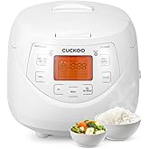 CUCKOO Micom Rice Cooker 6 Cup Uncooked / 12 Cup Cooked, Korean Fuzzy Logic Rice Cooker with Delay Timer & Keep Warm Setting, Versatile Food Steamer with Non-Stick Inner Pot, White (CR-0633F)