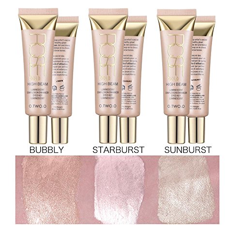 FTXJ 25ml Shimmer Liquid Highlighter Makeup Face Cheeks Nose Highlight Cream (Starburst(Suit for White Color Skin))