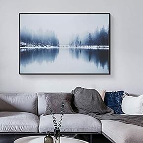 Framed Canvas Wall Art for Living Room, Bedroom Serene Misty Foreste Canvas Prints for Home Decoration Ready to Hang - 16x24 inches