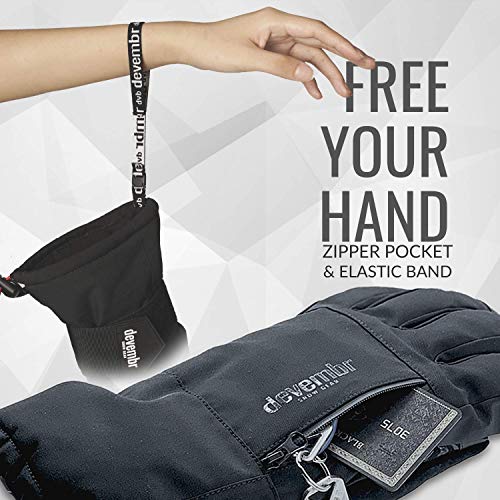 Ski Gloves Men&Women,devembr Snowboard Gloves 3M Thinsulate Insulation(Black,S) - Thumbnail 5