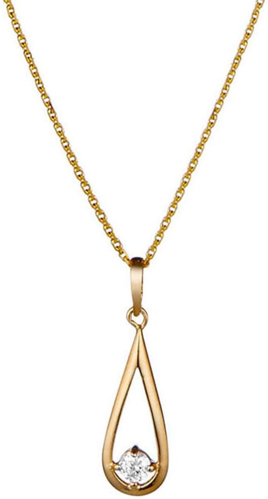 Prestige-Gold-Plated forçat-Link Chain Yellow Gold 9 Carats Zirconium Oxide 17 P19J cm