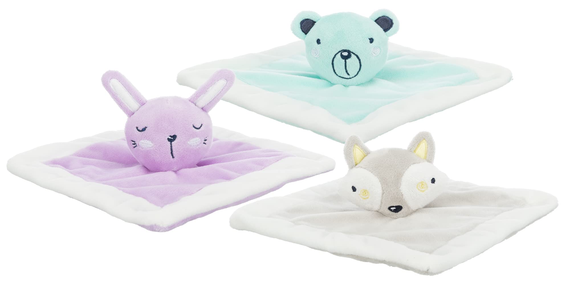 TRIXIE Puppy Comfort Blanket, 20×20 cm – Plush crinkle cloth & cuddle toy – Interactive comforter for young dogs - 36178