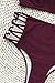 Seaselfie Women's High Waisted Push Up Cross Padding Bikini Bathing Suit, Wine Red, Large