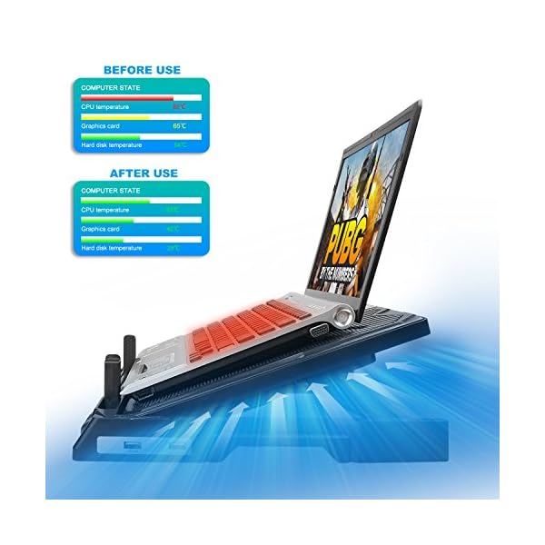TECKNET-Laptop-Cooling-Pad-12-17-Ultra-Quiet-Gaming-Laptop-Cooler-Stand-with-Dual-Speed-Adjustable-Fans-and-LCD-Temperature-Display-Screen TECKNET Gaming Laptop Cooling Pad, Quiet Laptop Cooler Stand with Auto Temperature Control, LED Temperature and…