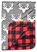 Dear Baby Gear - Reversible Baby Blankets - Soft Nursery Blanket for Newborn - Toddler Blankey - Throw Blanket for Boys & Girls - Infant Blankets - 40x30 (Deer Antlers Red & Black Buffalo Plaid)