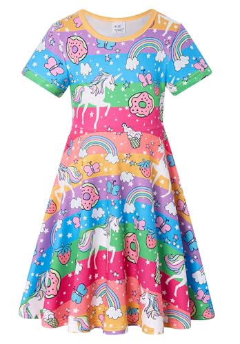 RAISEVERN Girls Rainbow Dress