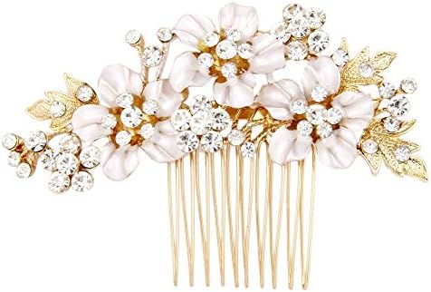 Fairy Moda Gold Flower Bridal Hair Comb Wedding Hair Accessories