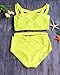 Prograce Women's Sexy Criss Cross High Waist Bandage 2PCS Bikini Set Swimsuit (L, Yellow)