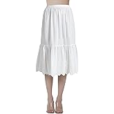 BEAUTELICATE Half Slip Skirt Extender 100% Cotton Vintage Underskirt with Lace Embroidery