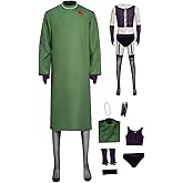 Howenlthy Mens Dr. Frank Suit Rocky Horror Halloween Cosplay Costume Cult Show Stage Outfit Corset Robe Stocking Set