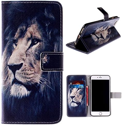 For iPhone 6 Case , Fernando Zou Double-side Lion Pattern PU Leather [ Card Slot ] Flip Wallet Magnetic Case Cover for Apple iPhone 6 4.7 inch + Stylus Pen + 24K Gold Sticker