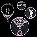 EVER FAITH Deluxe Purple Teardrop Crystal Pendant Necklace Earrings Set Silver-Tone