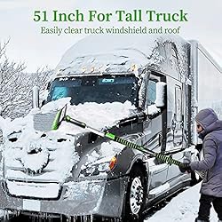 SEAAES 51 Inch Ice Scraper and Snow Brush with