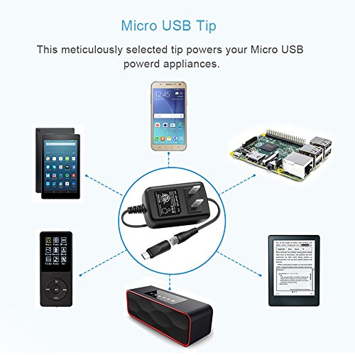 10W 5V 2A Multi Tips Switching Power AC Adapter Wall Charger for Android TV Router Speaker Radio CCTV Camera Smart Phone Tablet HDMI Converter Stereo 4 Wheeler Webcam and More - Thumbnail 3