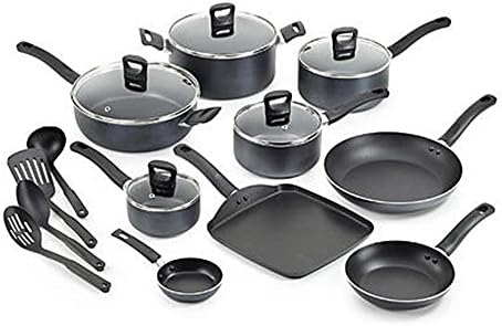 T-fal 18-Piece Gray Banquet Nonstick Cookware Set