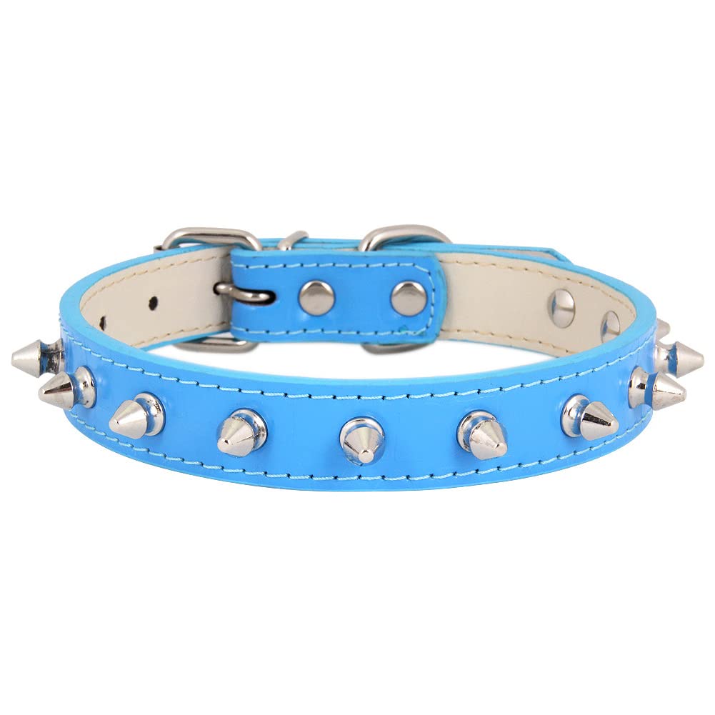 Yiwong Bullet Nail Rivet Dog Collar, Spiked Leather Dog Collar, Leather Dog Collar with Studs, for Medium Size, Pit Bull, English Bulldog