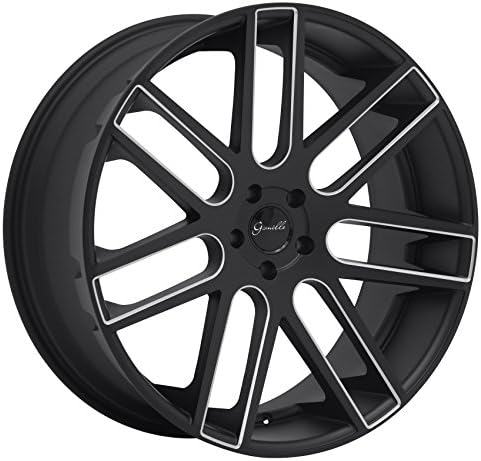 24" Inch Gianelle Yerevan Black with Ball Cut Details Wheels &amp; Tire Package | ASANTI LEXANI FORGIATO DUB CHEVY FORD ESCALADE NISSAN TOYOTA