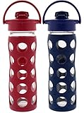 2-Pack Lifefactory 16-Ounce Flip Cap Beverage Bottles (Raspberry and Midnight)