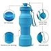 Asrisuk Sports Collapsible Water Bottle 27 oz, Folding BPA Free Silicone Water Bottle 800ml FDA SGS Test Pass for Traveling, Camping, Hiking, Walking, Running (Blue)