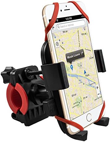 Leafbook Bike Phone Mount, Universal Cell Phone Bicycle Motorcycle Holder 360 Degree Rotatable for iPhone 7 Plus 6 6S Plus, Samsung Galaxy S8 S7 Edge S6 Edge Note 5, HTC LG Nexus GPS and More, Black