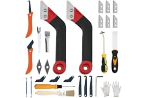 LEWRWET 29 Pack Grout Removal Tool, 2 Tile Grout Saw and 2 Grout Hand Saw with 12 Pieces Extra Blades, Caulking Removal Tools for Cleaning Ceramic Tile Joints and Corners
